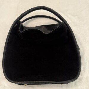 Cheval Firenze Black Suede Hobo Handbag Purse Chic Bag